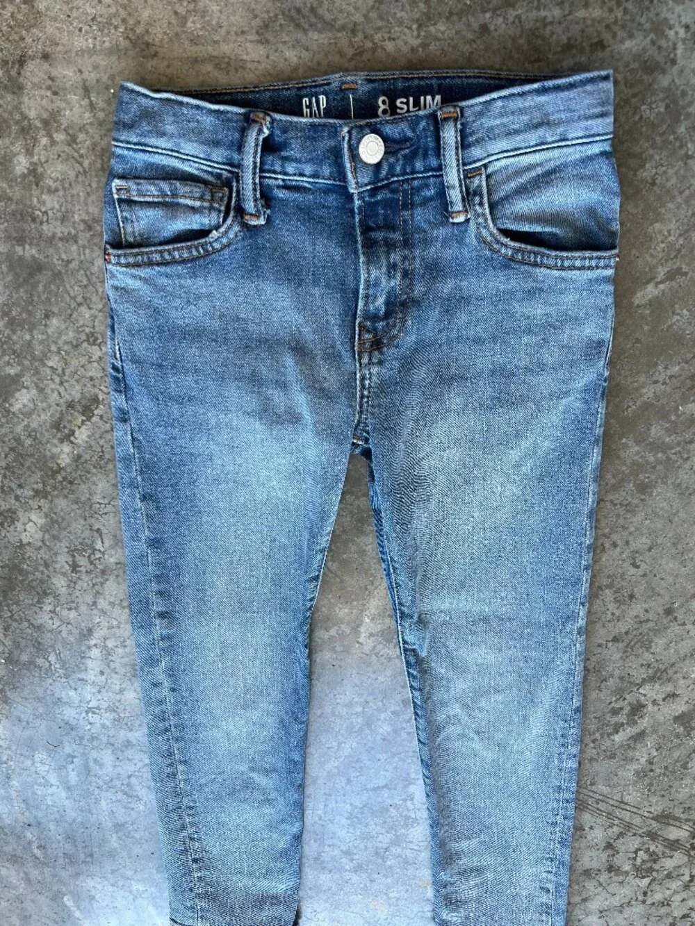 Gap Kids Boys Blue Slim Jeans Size 8 Slim Adjustable Waist Stretch Denim